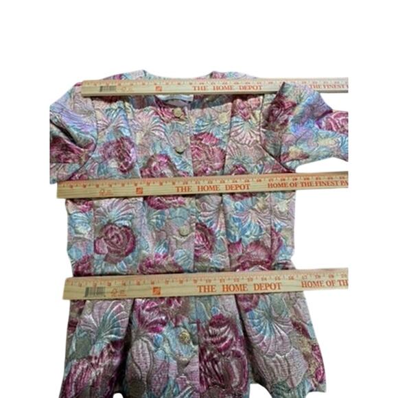 "RICHILENE" RARE! VTG 2 Pc.Set SZ 14 Formal Party Designer USA Metallic Threads - Picture 10 of 16